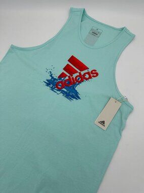 adidas Men's Summer Fun Multi-Sport Splash Graphic Tank Top, Size Medium, Aqua